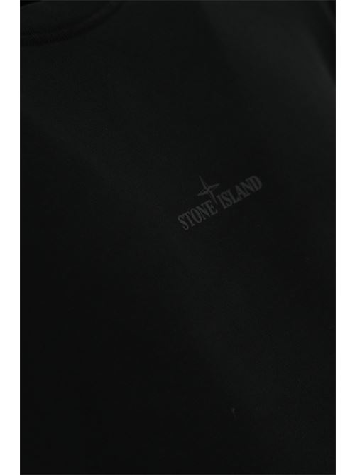 Felpa 6100665 in cotone con stampa logo Black STONE ISLAND | 6100665S0083V0029